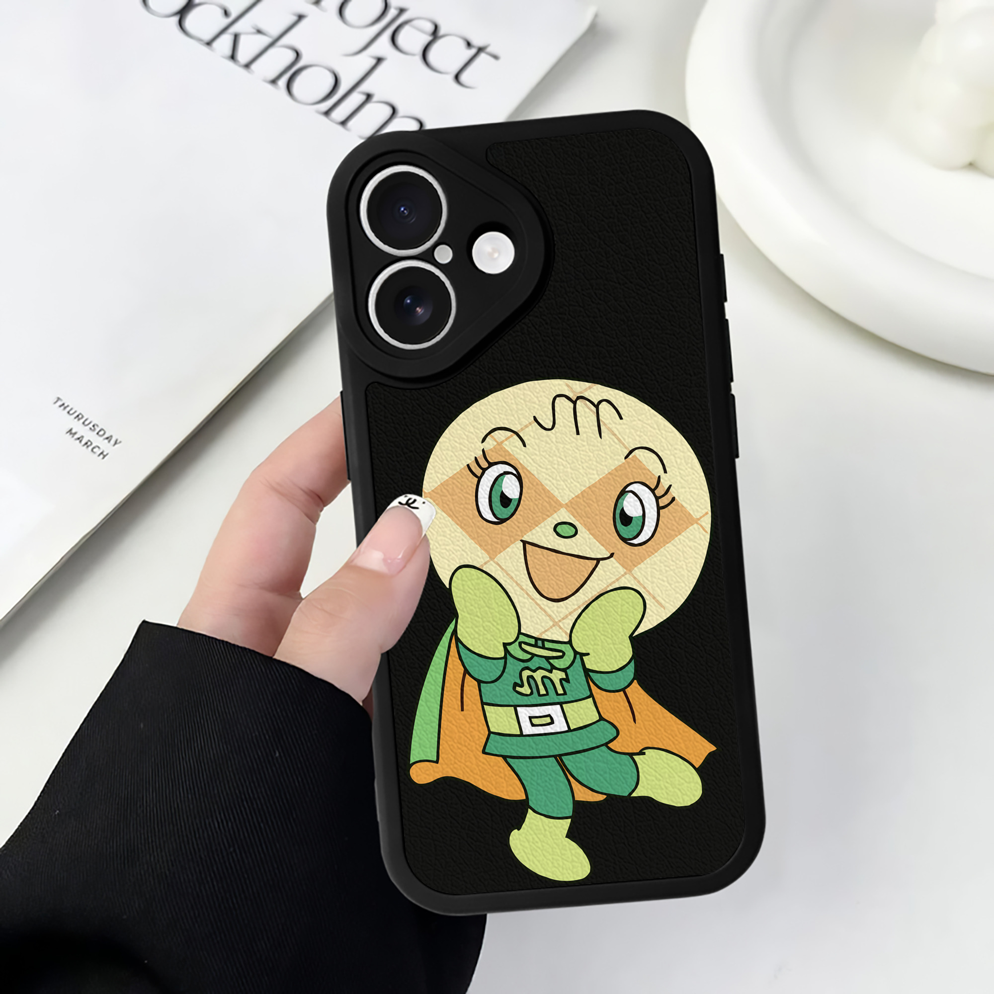 （画像用） アンパンマン Anpanman 【iPhone 16シリーズ対応】シリコンスマホケース（レザー調） 材質：シリコン